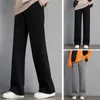 Women's Pants Women Wide Leg Winter Fleece Lined Elastic High Waist Trousers For A Cozy Stylish Look