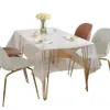 Zakres stołowy wodoodporne tkaniny stołowe do jadalni do jadalni Łatwy do czyszczenia prostokąta przezroczysty obrus do stoły 240514