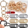 10 stks openbaar ronde karabijnhaak spekje diy metaal o ring veer gespen sleutelhangers clips connector snap hooks sieraden 240429