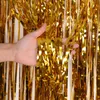 Party -Dekoration Regen Seidenvorhang 1x1 Meter Band Bright Birthday Hochzeit Hintergrund Tür Quasten Quasten
