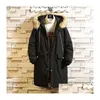 Herren Trench Coats Long Parkas Winterjacke Männer warm windproofes lässiges Außenbekleidungsmantel große Taschen Hochwertiger Mantel Drop DH5A6
