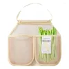 Bolsas de almacenamiento malla reutilizable dos compartimentos bolsas colgantes de ajo para fruta de papas