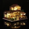 Fête Favor DIY MINIATURE HOUSE KIT MINI MAISONS MAISON MAINS MAINTABLE AVEC MOUVERNEMENT MUSIQUE LED CARALS POUR LES ENFANTS ADULTES