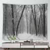 Tapisseries Winter Woods Snow Imprimer Modèle Tapestry Home Chadow Salon Dormitory Wall Decor Fandle Tissu