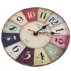 Horloges murales horloge en bois de conception moderne vintage rustique shabby chic home office cafe décoration art grande montre