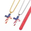 Colliers pendentifs Fashion American Cross Stars en acier inoxydable Collier de drapeau