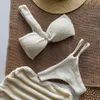 Sexy 3pieces Micro Bikini 2024 Women Swimsuit Female Swimwear Thong Bikini Set di spiaggia brasiliana Usa abito da bagno Biquini 240509