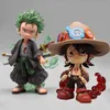 Действие игрушек фигуры One Piece Zoro Figure Action GK Q Версия Portgas D Ace Figure Cowboy Pigturine Anime PVC Модель