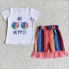 Vêtements Ensembles de la mode d'été Baby Girls Sprper Top Yellow Striped Shorts Set Wholesale Boutique Children Vêtements