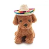 Собачья одежда 1 шт. Красочная регулируемая домашняя соломенная шляпа кост кошка мексиканская шапка Сомбреро с приправами с пряжкой резинкой