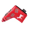 Cuir Shabier Red # 23 Strong Magnetic Closure Golf Golf Putter Head Cover 240513