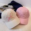 Ball Caps coréen arc brodé pour femmes chapeau de baseball sweet girl ajustable top pieds top pieds de pied d'été