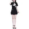 Robes de travail 2024 Femmes Été améliorées Qipao et shorts noirs de style chinois Butterfly Slim Women's Two Pieces set