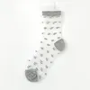 Donne calzini 5 paia/lotto Summer Woman Sock in stile giapponese Sweet Glass Silk Ultra sottile ragazza trasparente kawaii carino a lungo