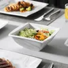 プレート16pcsディナーウェアセットは磁器の正方形とボウル4キッチンレストラン用の大理石スタイルの灰色の食器サービスサービス