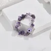 Evil Eye Baed Natural Gem Stone Bracelet Onregelmatige Crystal Stretch Chip Beads Nuggets armbanden armbanden Quartz polsband voor vrouwen