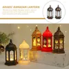 Kerzenhalter 2 PCs Ramadan Lantern Eid -fitr Windlampe Kreative LED Dekorative Innenleichte Desktop
