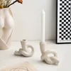 Candle Holders Aesthetic Knot Shape Candlestick Nordic Office Decor Handmade Ceramics Room Table Top Holder Wedding Ornaments