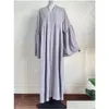 Roupas étnicas Dubai Cardigã do Oriente Médio Cardigan Robe Solid Color Sino Longo Casa de Manga Europeia e Americana Moda Dhd9z