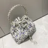 Luksusowy diamentowy wkładka kształt serca kryształowe sprzęgło torebki
