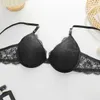 BHs setzt qualitativ hochwertige einfache und sexy Spitzen-Womens Push-up-Zweiteiler-BH und Unterwäsche A3107 Y240513