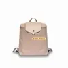 Luxury Leather Designer Brand Kvinnspåse Double Shoulder Nylon Waterproof Folding Backpack42F1