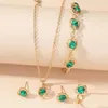 Colar de designer de luxo colar de colar floral Brincos de anel de anel de colar de colar de cristal de cristal banhado a ouro