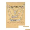 Hänge halsband hänge halsband 3st 12 konstellation halsband astrologi horoskop gammalt engelska stjärntecken juveler med mes kort dhawf