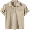رجال البولوس للملابس الصيفية القميص الزر الأزرار الموضة متعددة الاستخدامات قصيرة الأكمام تي شير