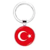 Keychains Lanyards Asian Palestinian Flag Keychain South Korean Arab T rkiye Slovak Flag Glass Dome Pendant Keyring Bag Keychain Y240510