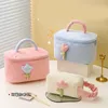 Cosmetic Bags Women's Tulip Flowers Pouch Makeup Bag Ins Large Capacity Travel Corduroy Zipper Toiletry Portable Storage Box