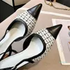 2024 Designer de luxo Mules para calçados de fábrica de sapatos de escritório feminino com caixa