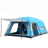 Móveis de acampamento K-Star Camping Tent Outdoor portátil para 3-4 pessoas Canopy dois quartos Uma sala de estar respirável grande conjunto