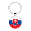 Keychains Lanyards Asian Palestinian Flag Keychain South Korean Arab T rkiye Slovak Flag Glass Dome Pendant Keyring Bag Keychain Y240510