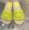15A 2024 Women's Slippers Summer Sexy sandals Designer straw woven platform sandals Flats Fashion old shoes women beach comfortable outerwear shoes