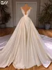 Romântico de aplicação de casamento de decote em V Cristais A-line Vestido de noiva elegante vestidos de noiva até o chão vestidos de novia