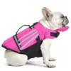 Kamizelka ubrania psa Regulowana preserver preserver odblaskowe ubrania pływające na plażę basen bezpieczeństwo dla dużych psów