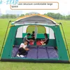 Móveis de acampamento K-Star Camping Tent Outdoor portátil para 3-4 pessoas Canopy dois quartos Uma sala de estar respirável grande conjunto