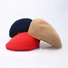 Boinas de cor de cor de cor sólida chapéu grande para homens homens verão fino e respirável tampa de malha de primavera preto cáqui vermelho