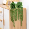 Decorative Flowers Artificial Hanging Plants Faux Potted Greenery Eucalyptus Vine Fake Bamboo Leaves Pea Pods Home Wall Shelf Indoor Decor