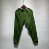 Pantalon masculin de poche latérale broderie pantalon de survêtement masculin femmes armée de sueur verte coton décontracté