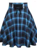 Jupes 2024 vintage punk bleu plaid imprimé mini jupe harajuku femme haute taille une ligne gothique emo alt y2k grunge plissé