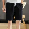 Shorts pour hommes 2024 Été Men de coton DrawString 9 couleurs Pantalon Mid Waist Casual Solid Pocket Plus Taille M-7xl