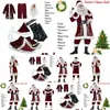 Mens Tracksuits 8Pcs Men Christmas Santa Claus Suit Costume Cosplay Clothes Fancy Long Sleeve For Adts Casa De Papel Disfraz Drop De Dhlbe