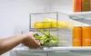 Cassetti di bottiglie di stoccaggio - Clear Stackable pull out Organizer frigorizzini bidoni contenitori alimentari per cucina congelatore VA