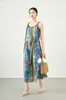 Women's Runway Dresses Spaghetti Straps Floral Printed Loose Design High Street Fashion Casual Holiday Mid Vestidos