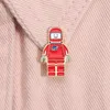 Broschen Cartoon Red Roboter Emaille Pins süßer Raum Astronaut Broschen Metallabzeichen Custom Revers -Huthut -Bag Schmuckzubehör Geschenke