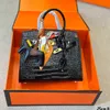 Ladies Multicolor Bag Crocodile Wzór skórzany TOTES KLASKA Moda Klasyczna projektantka marka Lichee Wzór oryginalne skórzane torby na ramię torebka 25 cm