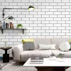 Raamstickers schil en stok wallpaper verwijderbare witte bakstenen muurpapier decoratieve zelfklevende planklade voering t