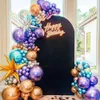 Metalowe fioletowe balony arch arch dekoracja girland zestaw konfetti balon baby shower 1st urodziny